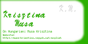 krisztina musa business card